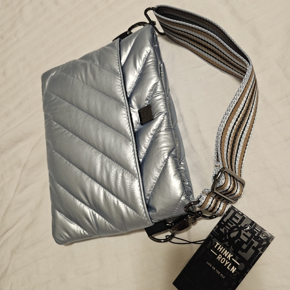 Think Royln Quilted Crossbody Bag – Pearl Ice Blue – NWT - Picture 16 of 16